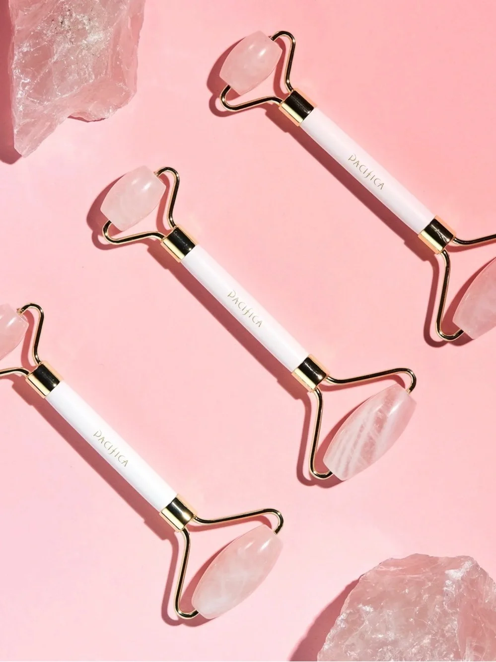 NWT Pacifica Crystal Wand Rose Quartz Facial Roller - Read Description